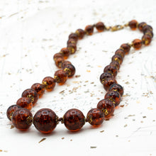 Load image into Gallery viewer, Sparkling Brown Graduated Venetian Glass Necklace
