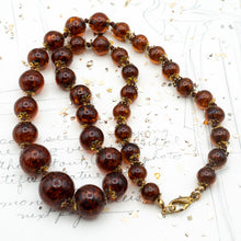Load image into Gallery viewer, Sparkling Brown Graduated Venetian Glass Necklace
