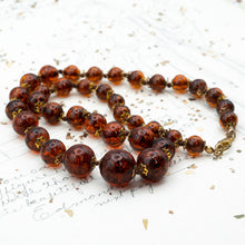 Load image into Gallery viewer, Sparkling Brown Graduated Venetian Glass Necklace
