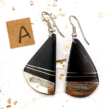 Load image into Gallery viewer, Wooden and Brass African Earrings
