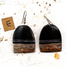 Load image into Gallery viewer, Wooden and Brass African Earrings
