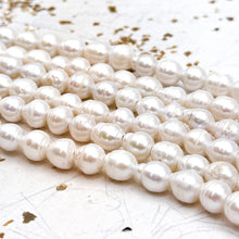 Load image into Gallery viewer, Pearly White Large Hole Pearl Strands
