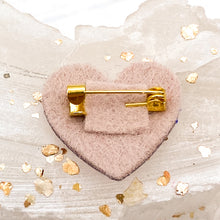 Load image into Gallery viewer, Leather Heart Pin - Gig's Paris Find
