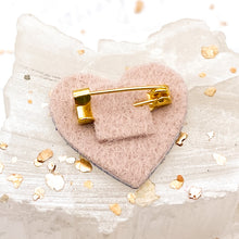 Load image into Gallery viewer, Leather Heart Pin - Gig's Paris Find
