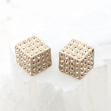 Load image into Gallery viewer, 9mm Golden Shadow Premium Austrian Crystal Cube Pair
