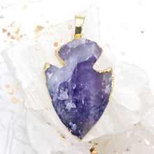 Load image into Gallery viewer, Amethyst Arrow Head Pendant
