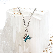 Load image into Gallery viewer, Sterling Silver Turquoise and Red Jasper Horse Necklace
