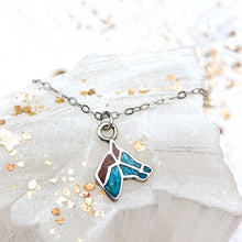 Load image into Gallery viewer, Sterling Silver Turquoise and Red Jasper Horse Necklace
