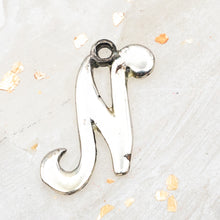Load image into Gallery viewer, Sterling Silver Letter N Charm
