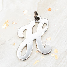 Load image into Gallery viewer, Sterling Silver Letter H Charm
