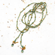 Load image into Gallery viewer, Turquoise and Gold Tassel Necklace - Paris Find
