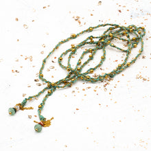 Load image into Gallery viewer, Turquoise and Gold Tassel Necklace - Paris Find
