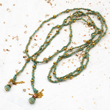 Load image into Gallery viewer, Turquoise and Gold Tassel Necklace - Paris Find
