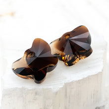 Load image into Gallery viewer, 18mm Topaz Blend Premium Crystal Butterfly Charm Pair
