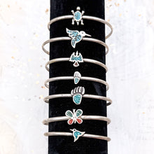 Load image into Gallery viewer, Silver &amp; Turquoise Animal Cuff Bracelets
