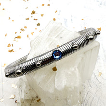 Load image into Gallery viewer, Slim, Stretchy, and Silver Women's Bracelet-Cool Colors
