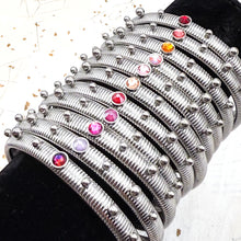 Load image into Gallery viewer, Slim, Stretchy, and Silver Women's Bracelet-Warm Colors
