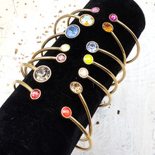 Load image into Gallery viewer, Women's Gold Two Crystal Wrap Bracelet
