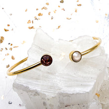 Load image into Gallery viewer, Women's Gold Two Crystal Wrap Bracelet
