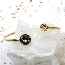 Load image into Gallery viewer, Women's Gold Two Crystal Wrap Bracelet
