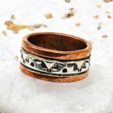 Load image into Gallery viewer, Size 5.5 Rustic Copper and Silver Ring
