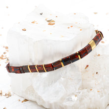 Load image into Gallery viewer, Rustic Orange and Gold Tila Bracelet
