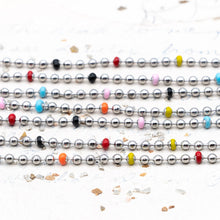 Load image into Gallery viewer, 2.5mm Multicolor Enamel Stainless Steel Ball Chain - 1 Foot
