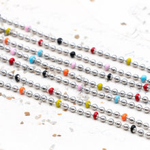 Load image into Gallery viewer, 2.5mm Multicolor Enamel Stainless Steel Ball Chain - 1 Foot
