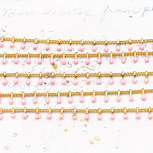 Load image into Gallery viewer, Misty Rose Enameled Paddles on Curb Chain - 1 Foot
