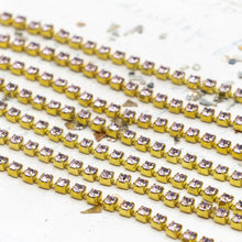 Load image into Gallery viewer, PP18 Light Amethyst Premium Crystal Brass Cup Chain - 4 Feet
