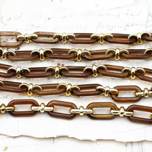 Load image into Gallery viewer, Rich Brown Acrylic Oval Link Chain - 1 Foot - Paris Find
