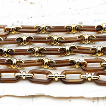 Load image into Gallery viewer, Rich Brown Acrylic Oval Link Chain - 1 Foot - Paris Find
