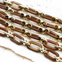 Load image into Gallery viewer, Rich Brown Acrylic Oval Link Chain - 1 Foot - Paris Find
