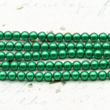 Load image into Gallery viewer, 3mm Eden Green Premium Crystal Pearl Bead Strand - 3 Inches
