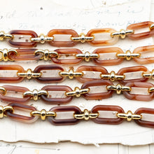 Load image into Gallery viewer, Red Brown Acrylic Oval Link Chain - 1 Foot - Paris Find
