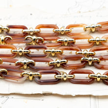 Load image into Gallery viewer, Red Brown Acrylic Oval Link Chain - 1 Foot - Paris Find
