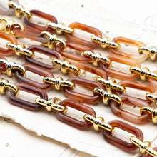 Load image into Gallery viewer, Red Brown Acrylic Oval Link Chain - 1 Foot - Paris Find
