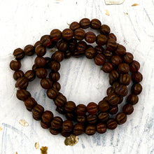 Load image into Gallery viewer, 4mm Melon Alloy Orange with Brown Wash Bead Strand
