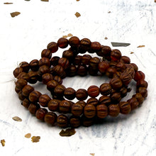Load image into Gallery viewer, 4mm Melon Alloy Orange with Brown Wash Bead Strand

