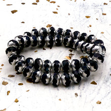 Load image into Gallery viewer, 7x5mm Rondelle Navy with Silver Finish Bead Strand
