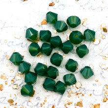 Load image into Gallery viewer, 4mm Palace Green Opal Premium Crystal Bicone Bead Set - 24 Pcs
