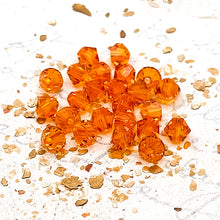 Load image into Gallery viewer, 4mm Tangerine Premium Crystal Bicone Bead Set - 24 Pcs
