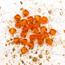 Load image into Gallery viewer, 4mm Tangerine Premium Crystal Bicone Bead Set - 24 Pcs
