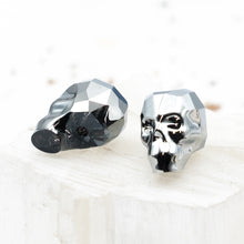 Load image into Gallery viewer, 13mm Light Chrome Premium Crystal Skull Bead Pair

