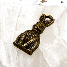 Load image into Gallery viewer, Antique Brass Bunny Charm
