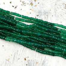 Load image into Gallery viewer, Green Onyx Smooth Heishi Gemstone Strand
