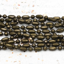 Load image into Gallery viewer, Antique Brass Faceted Ball and Rice Chain - 1 Foot
