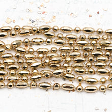 Load image into Gallery viewer, Electroplated Gold Faceted Ball and Rice Chain - 1 Foot
