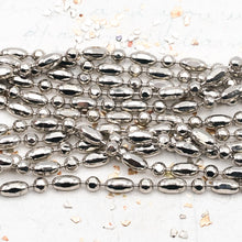 Load image into Gallery viewer, Rhodium Faceted Ball and Rice Chain - 1 Foot
