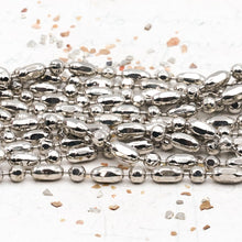 Load image into Gallery viewer, Rhodium Faceted Ball and Rice Chain - 1 Foot

